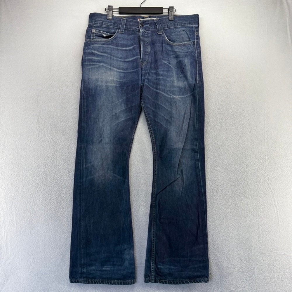 Vintage Levis Jeans Men's 34x32 Blue 512 Baggy y2k Faded Dark Bootcut Whisker